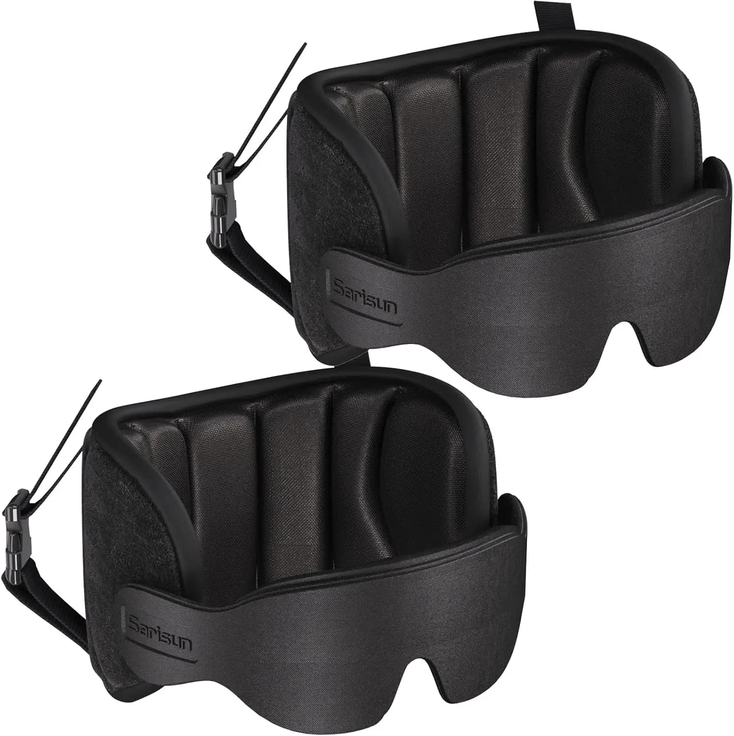 Confezione da 2 cuscini da viaggio per aerei con maschera per dormire, 360 ° Supporto per voli lunghi e viaggi su strada, nero