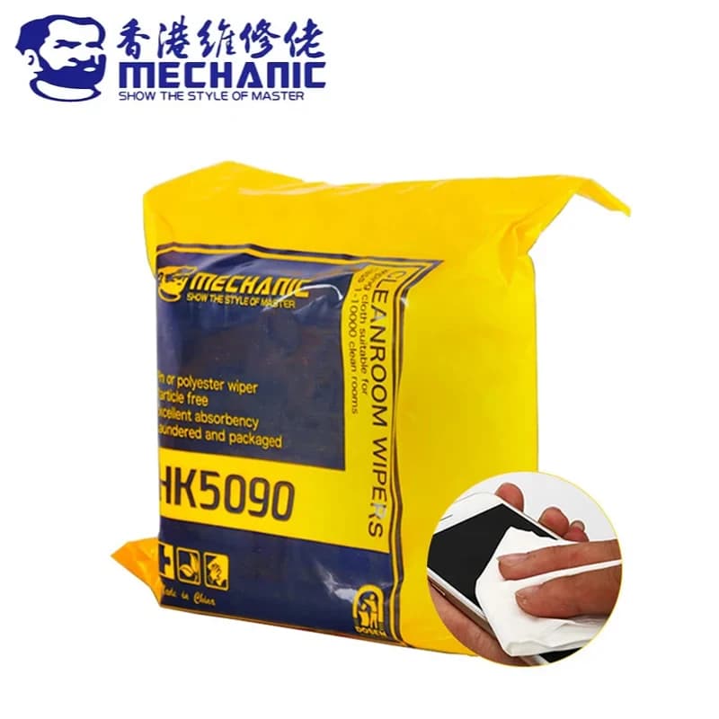Meccanico HK5090 panno senza polvere 4 pollici 10*10cm Super Soft schermo LCD tergicristallo per Camera bianca per la pulizia della fotocamera del Tablet Pad del telefono cellulare