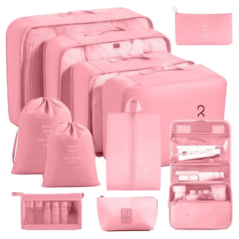8/9/10/11 Pcs Set Organizzatore di Viaggio Borse di Stoccaggio Valigia Cubi di Imballaggio Set Custodie Bagagli Portatili Vestire Scarpe Tidy Pouch Pieghevole