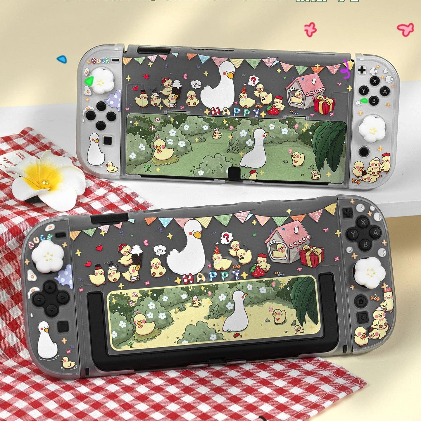 Custodia Protettiva Cartoon per Nintendo Switch 2/OLED Joy-Con, Rigida, Compatibile con Dock, Design Rimovibile, Accessori per Console