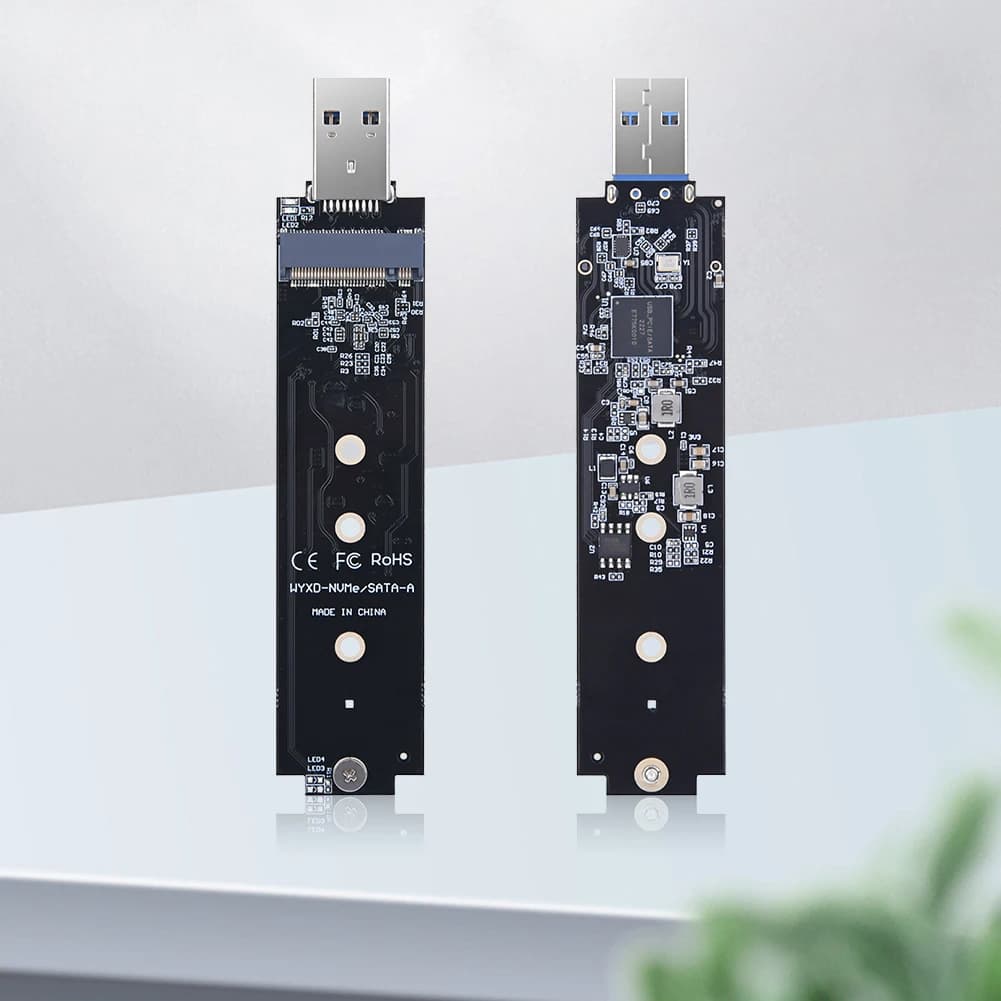 Box esterno compatto per SSD NVMe con supporto USB 3.1, doppio protocollo M B Key, fino a 4TB, adattatore esterno per notebook e desktop