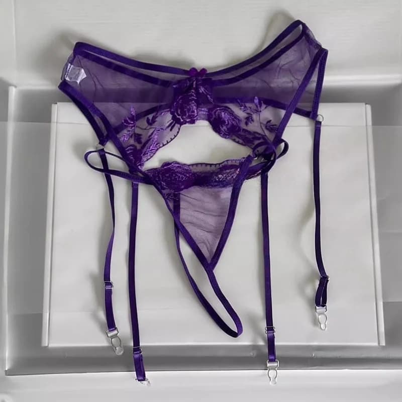 Calzini in pizzo taglie forti Bretelle Chiusure posteriori Reggicalze in rete traspirante Lingerie sexy senza cavallo Cosplay Biancheria intima trasparente