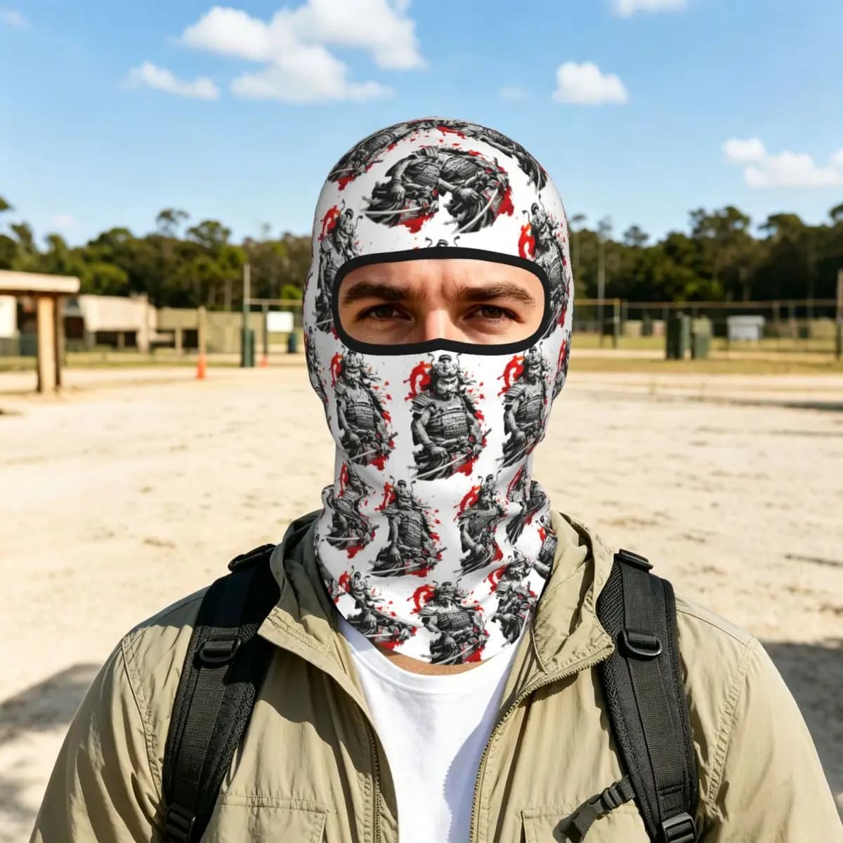 Japanese Samurai Warrior Breathable Balaclava Full Face Mask Sun Protection Neck Gaiter For Motorcycle Cycling Fishing Outdoor