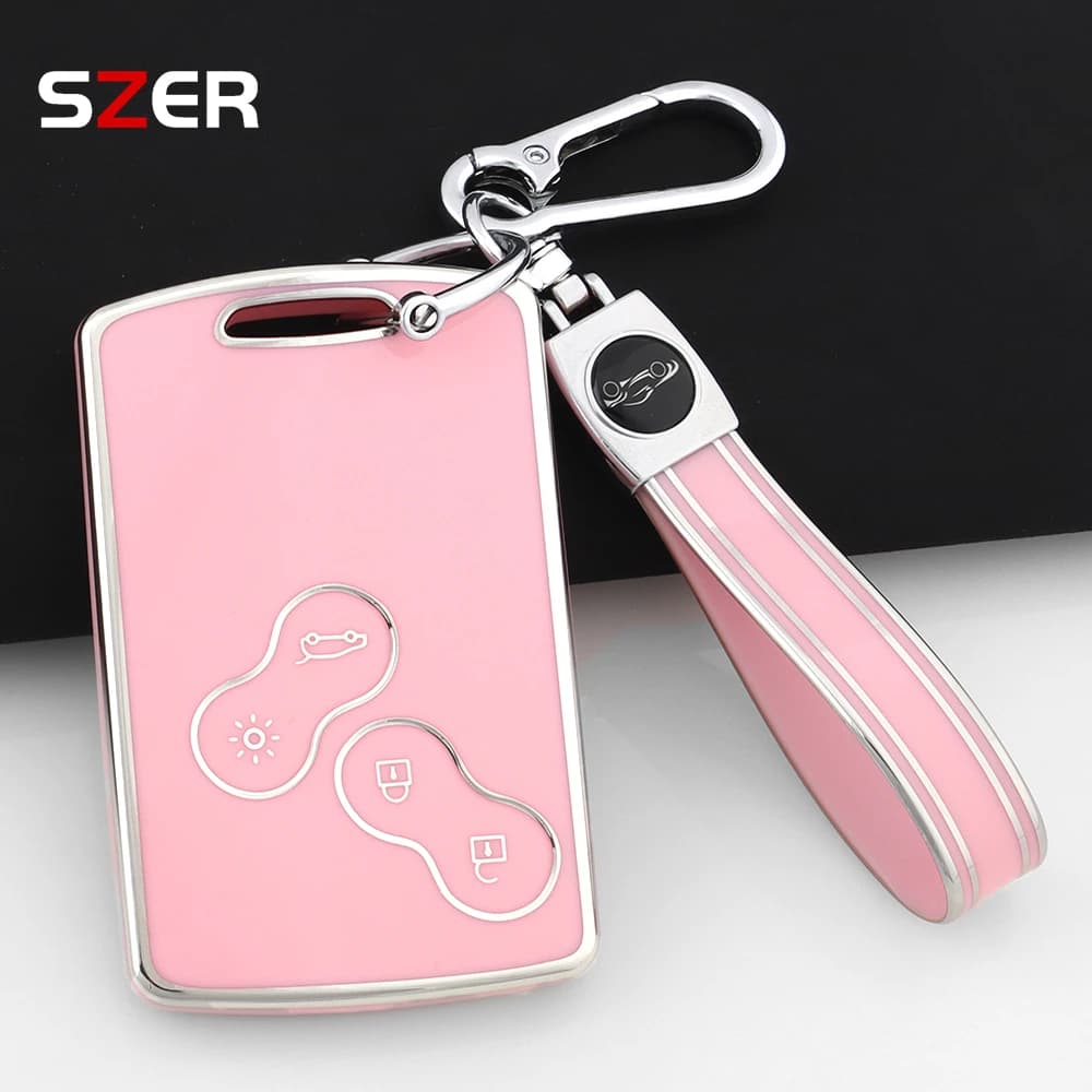 Per Renault Clio Laguna Koleos Megane Fluence Zoe Scenic Captur Moda TPU Auto Smart Chiave Della Cassa Della Copertura Della Carta Protegida Portachiavi Fob