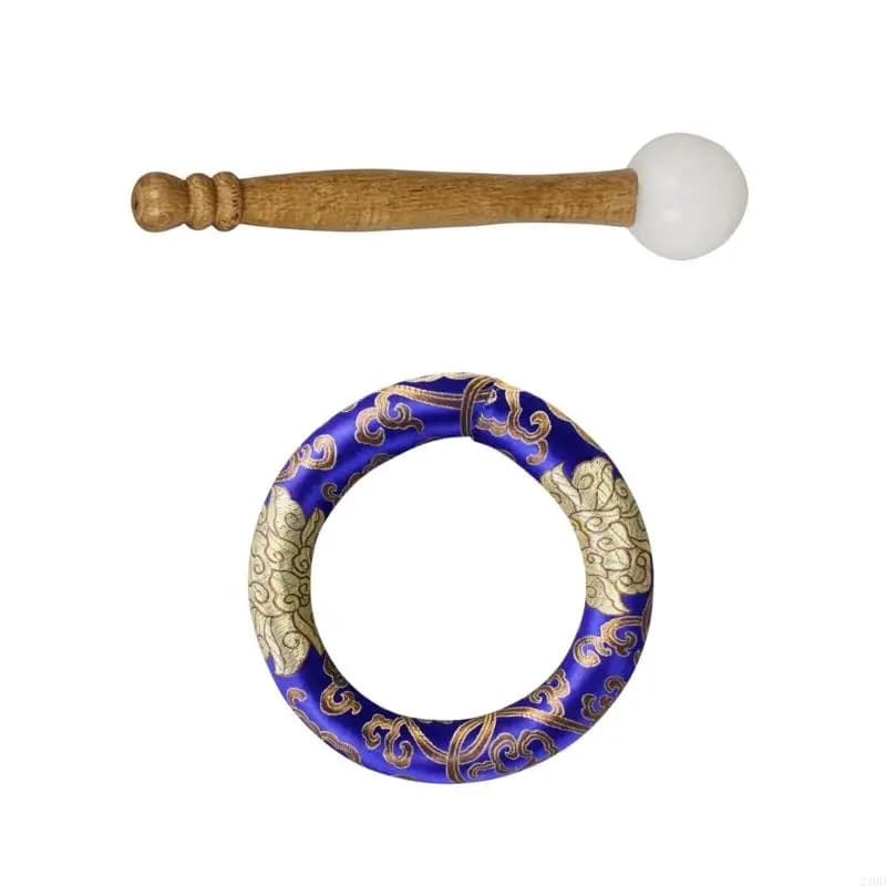Handcraft Wooden Singing Bowl Holder Stand Bowl Base And Mallet Set In Silk Rubber And For Sound Stability Practice 24BD