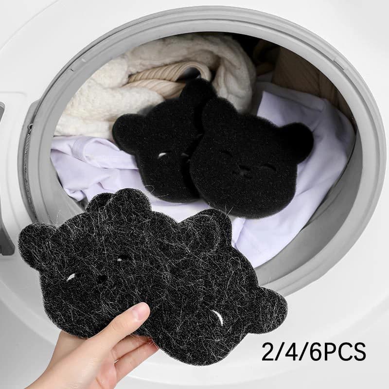 2-6 Pezzi Palline Rimuovi Peli per Lavatrice a Forma di Orso, Raccoglitore di Lanugine Riutilizzabile per Vestiti, Divano, Pulizia Peli di Gatto e Cane