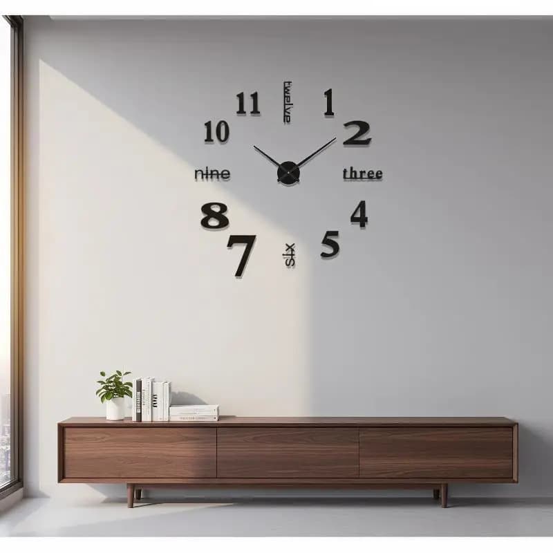2D 3D Large Mirror Wall Clock Stickers DIY Acrylic Quartz Clocks for Cafe Bar Office Home Wall Decoration