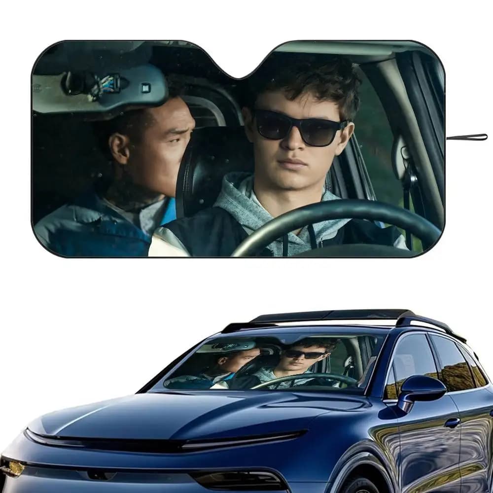 B-Baby Driver Movie Car Parasole Parabrezza Pieghevole Isolamento a tre strati Parasole con ventosa Blocchi Raggi UV Sole