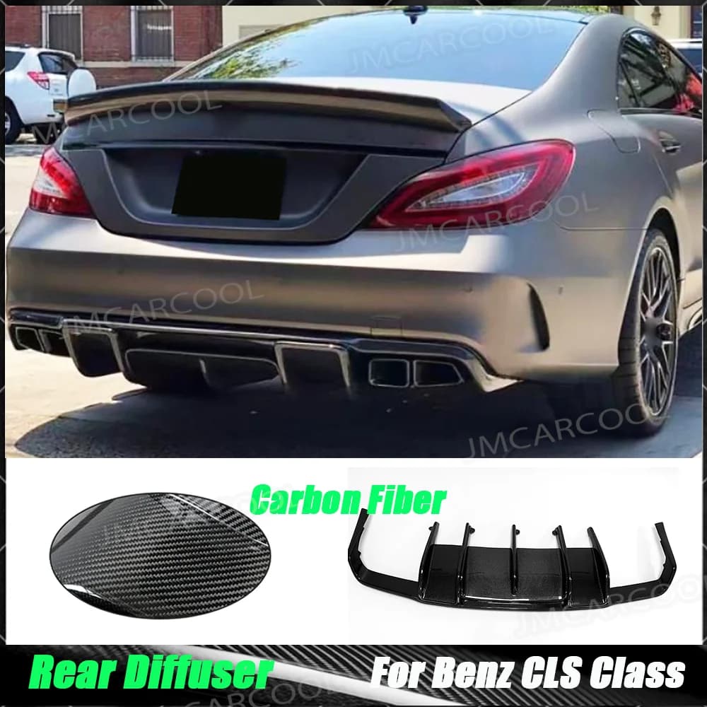 Per CLS Classe In Fibra di Carbonio Auto Diffusore Posteriore Paraurti Lip Spoiler Per Benz W218 CLS350 CLS63 AMG 2012-2017 FRP Body Kits