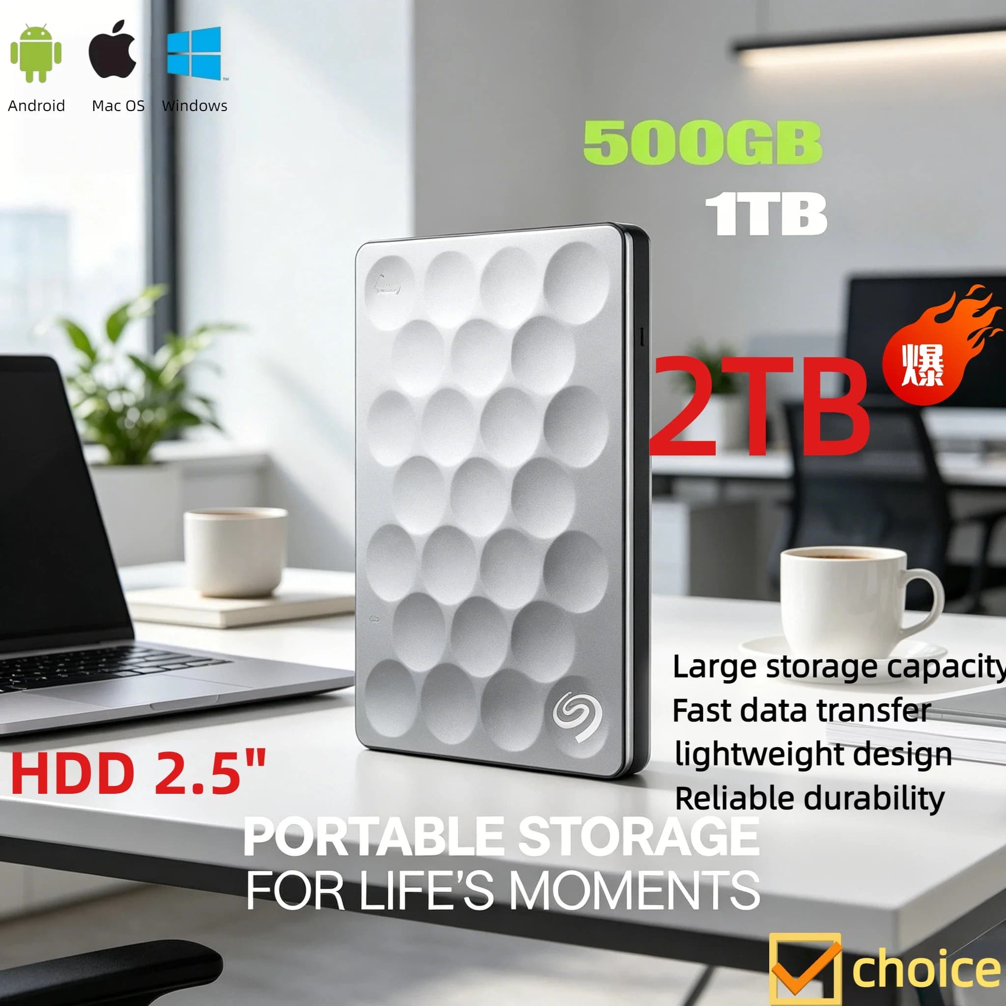 OEM per Seagate Ultra High Speed, HDD portatile da 2,5 pollici, espansione di memoria USB 3.0 esterna per laptop, notebook, PC Pro