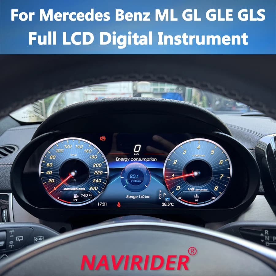 Schermo LCD da 12.3 pollici del cruscotto per Mercedes Benz ML GL GLE GLS W166 X166 2012-2019 Tachimetro Strumento di aggiornamento Smart Cluster