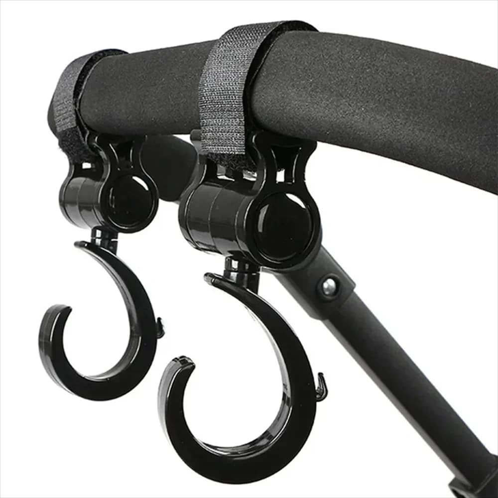 2PCS Gancio per carrozzina Accessori per passeggino Shopping Prop Ganci rotanti a 360 gradi Ganci per passeggino per uscire