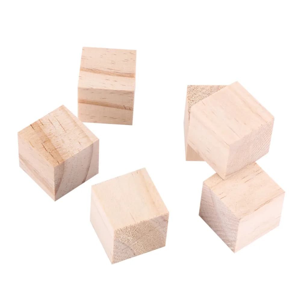 30 Pezzi Blocchi di Legno Quadrati Non Finiti Fai-da-Te, Blocchi di Legno Quadrati da 1 Pollice, Blocchi di Legno Vuoti per Esposizioni Creative