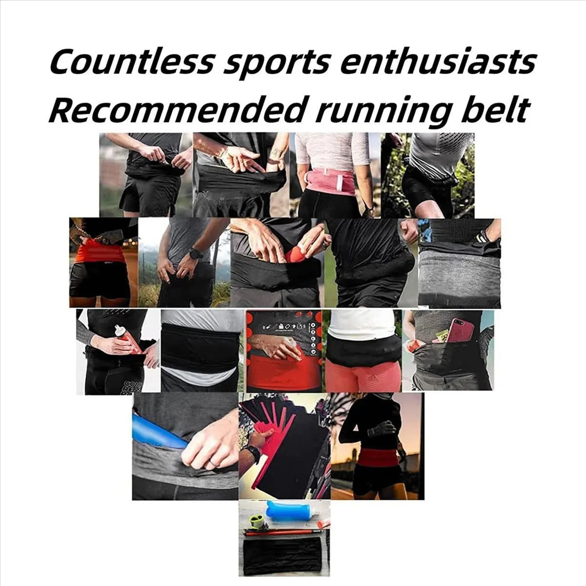 AD12 2X Racing Belt, Cellular Waist Bag, Bicycle Travel and Training Waist, Black L
