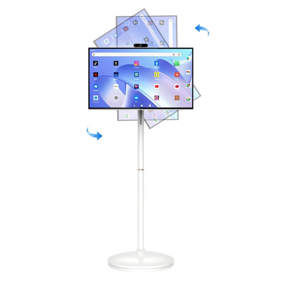 Schermo Digitale Portatile da 23,8 27 32 Pollici, TV Android 12, Display LED, Tablet PC Android di Grandi Dimensioni, Smart TV Portatile
