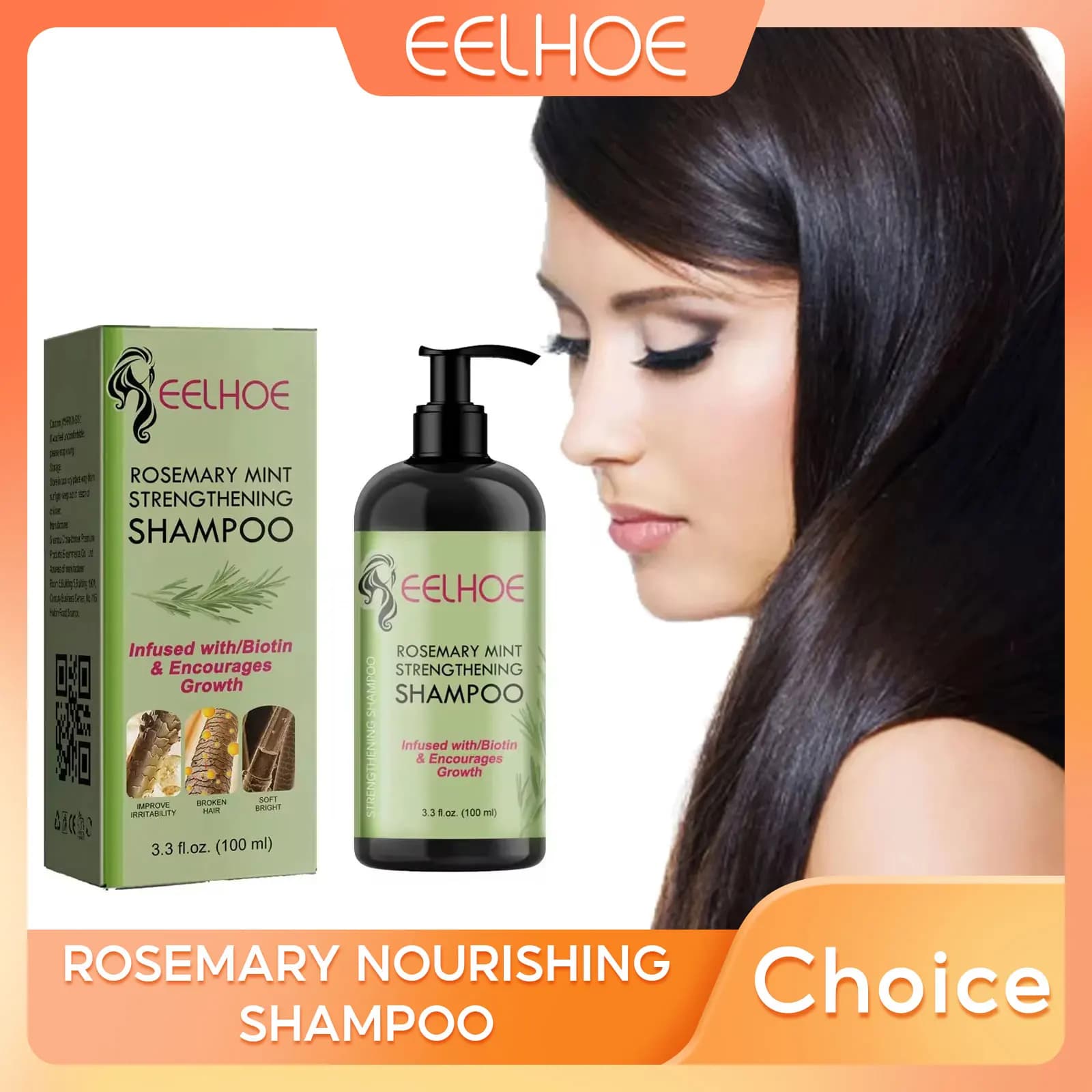 Hair platter Shampoo rosemary mint Anti-crespo hair refreshing treatment thick dry damage stimulates hair smooth shampoo