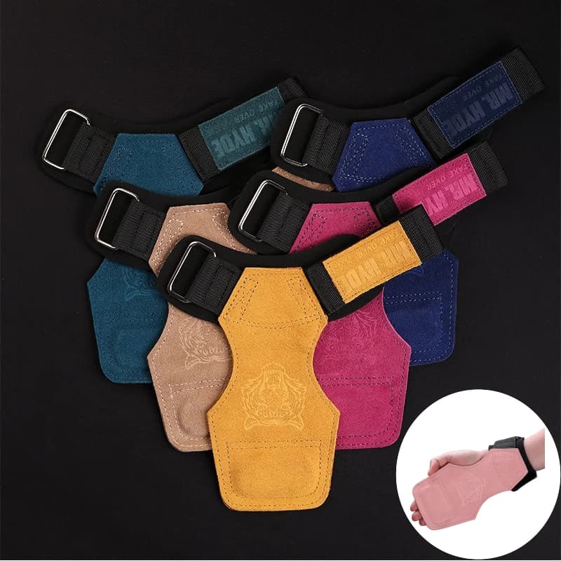 Wrist Hook Straps for Bovine Leather Weight Lifting for Maximum Support for Handle Weight Lifting Gloves and Bearings for Gymnastic Handle Cross Powerlifting
