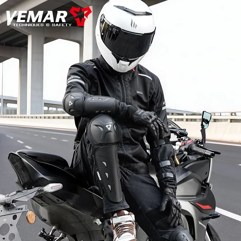 Set di Protezioni Traspiranti VEMAR per Ginocchia e Gomiti, Attrezzatura Protettiva per Moto e Motocross, per Sport all'Aperto e Guida Fuoristrada