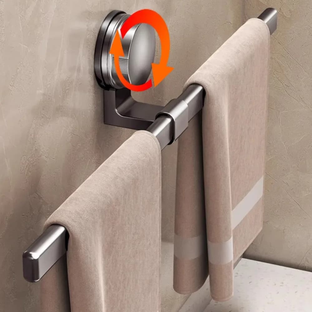 Asta di bilanciamento per asciugamani a ventosa Porta asciugamani da bagno in alluminio Appendiabiti senza punzonatura Rack di stoccaggio a parete rimovibile multifunzione