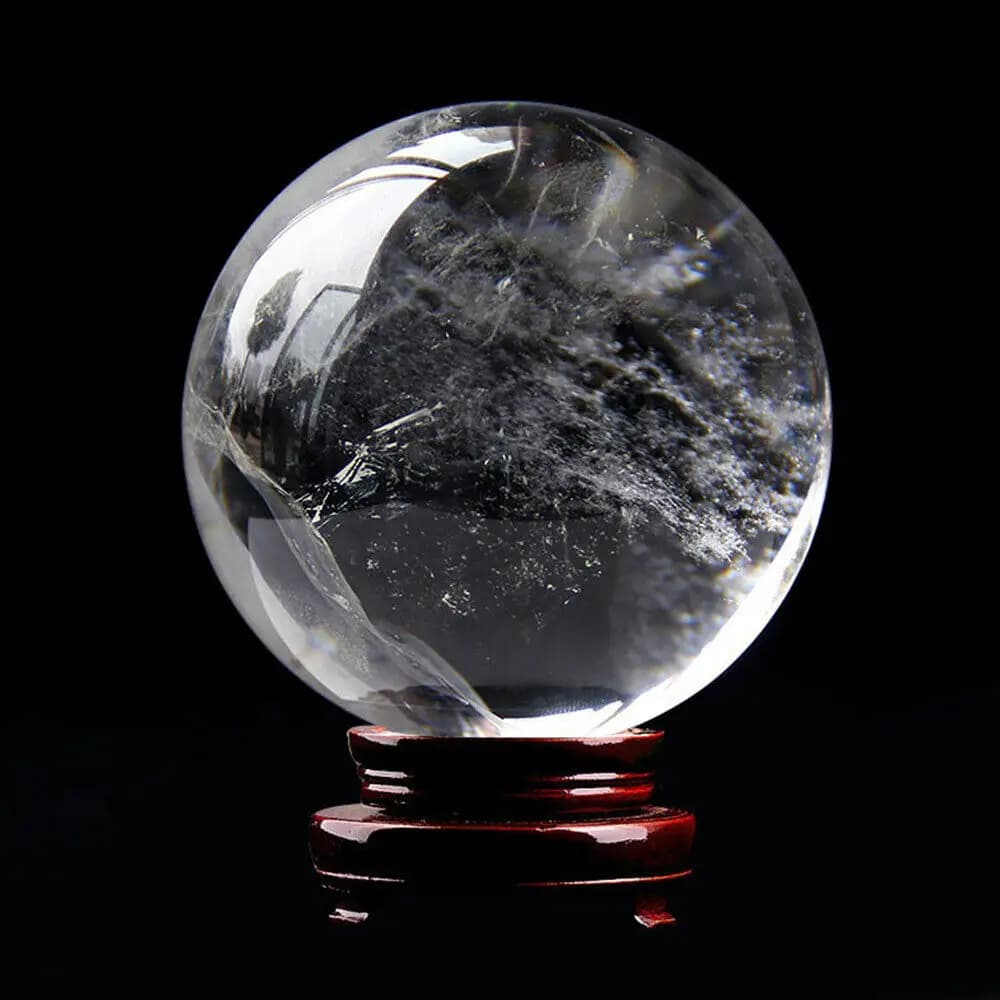 Decorazioni Reiki in pietra curativa con sfera di cristallo di quarzo trasparente bianco naturale