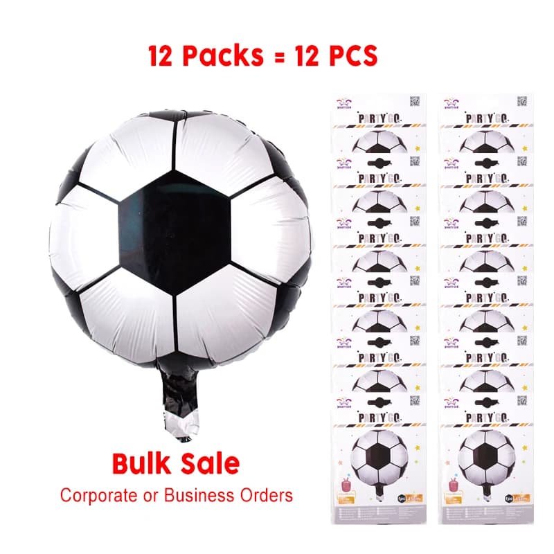 Palloncini foil decorativi con motivo calcio da 12 pezzi-18'', 1 pezzo/confezione, 12 confezioni per decorazioni per feste