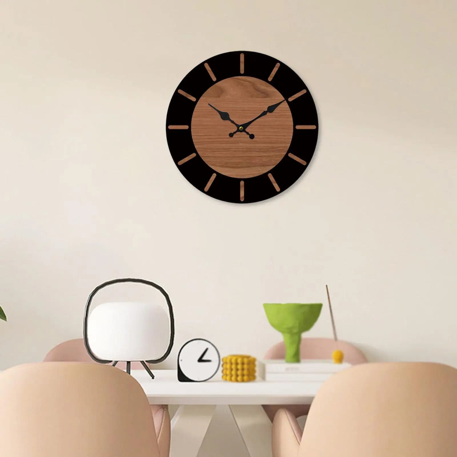 Design Wall Clock 12 Polish Silent Without Ticking Round Wall Decor for Kitchen Bedroom Hotel Office