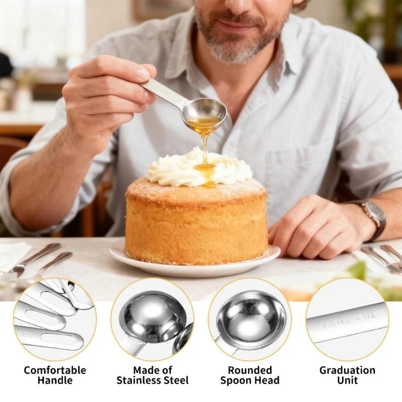 Multipurpose 6 Piece Nonrust Steel Scoops Set Precise Measurement Tool For Flour Sugar Spices And Liquids