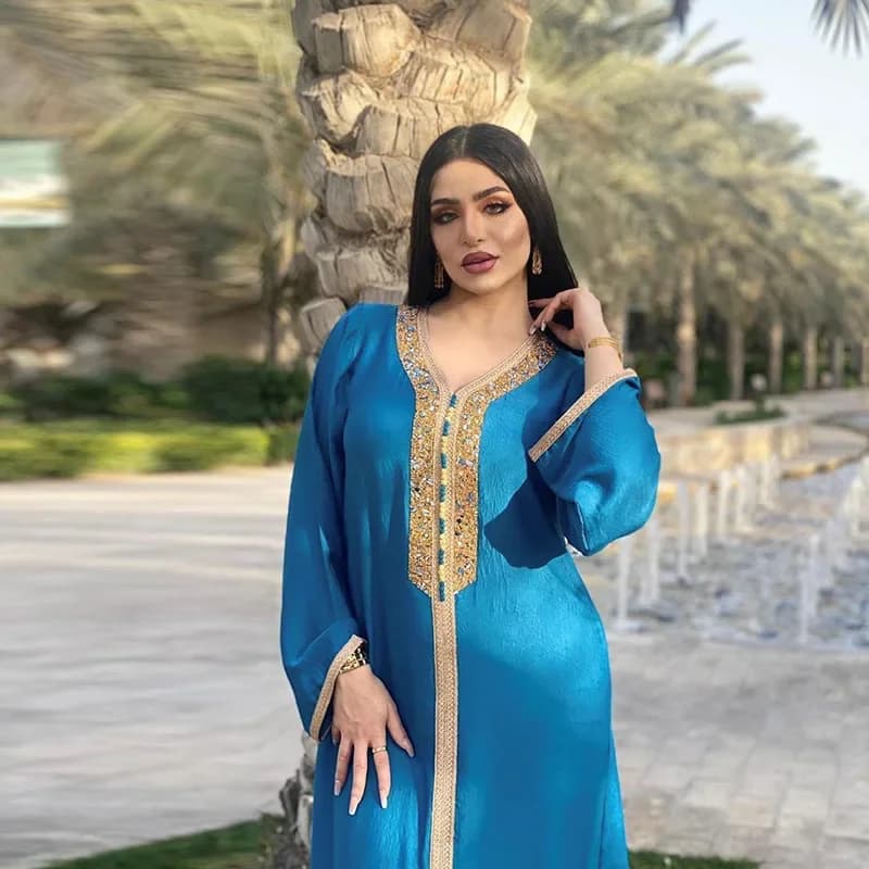 Eid Ramadan Mubarak Abaya for Women Abaya Dubai Hijab Muslim Jalabiya caftano Marocain evening dress Turkish Islamic clothing