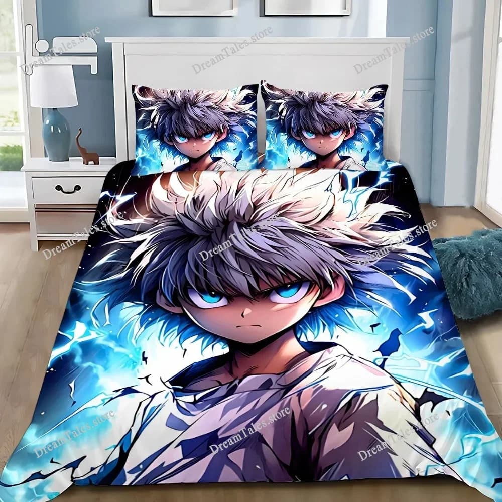 Set di Biancheria da Letto in Poliestere Hunter X Hunter con Copripiumino e Federe per Ragazzi e Ragazze, Misure King Queen Twin 741