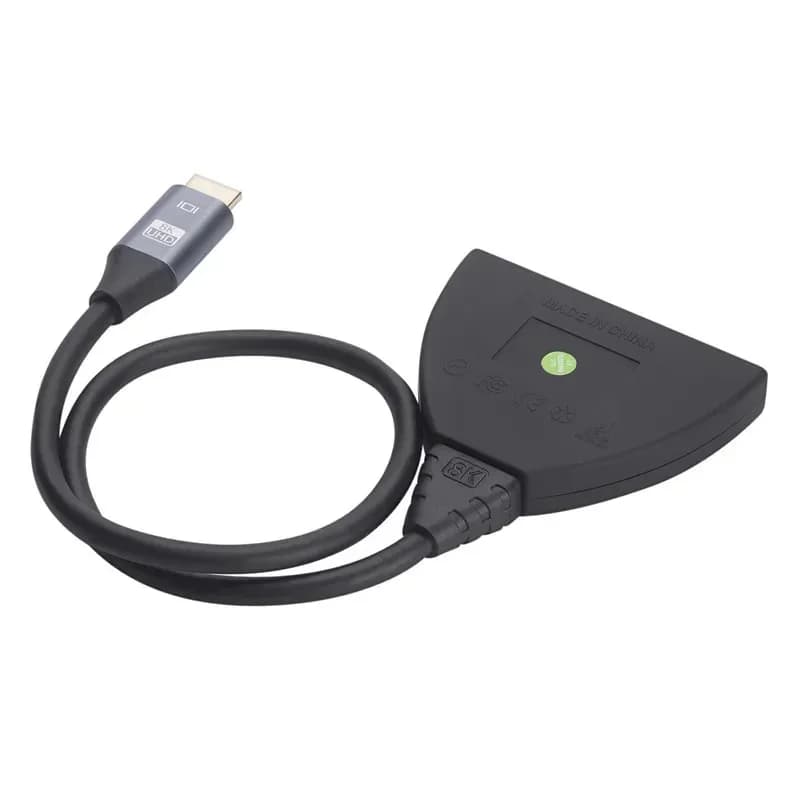 HDMI2.1 Cavo switch 3 in 1 uscita Selettore switcher a 3 porte Supporta DTS/Dolby/HDCP2.3,8K@60Hz HDMI 2.1 per console di gioco PS4/5 PC
