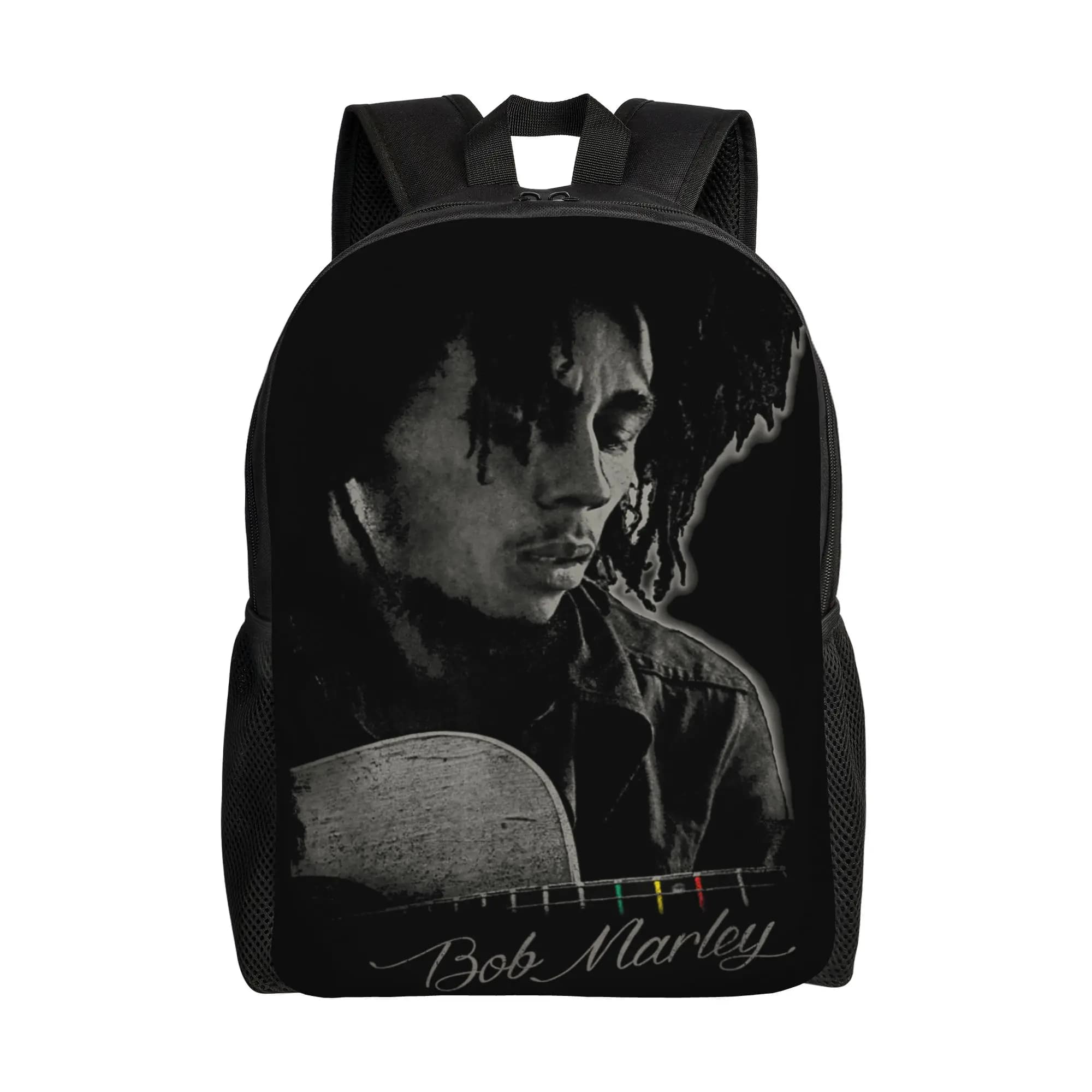 Zaino per chitarra Bob Marley Catch A Fire, zaino da donna e da uomo in poliestere, stile outdoor, grande zaino kawaii per la scuola superiore