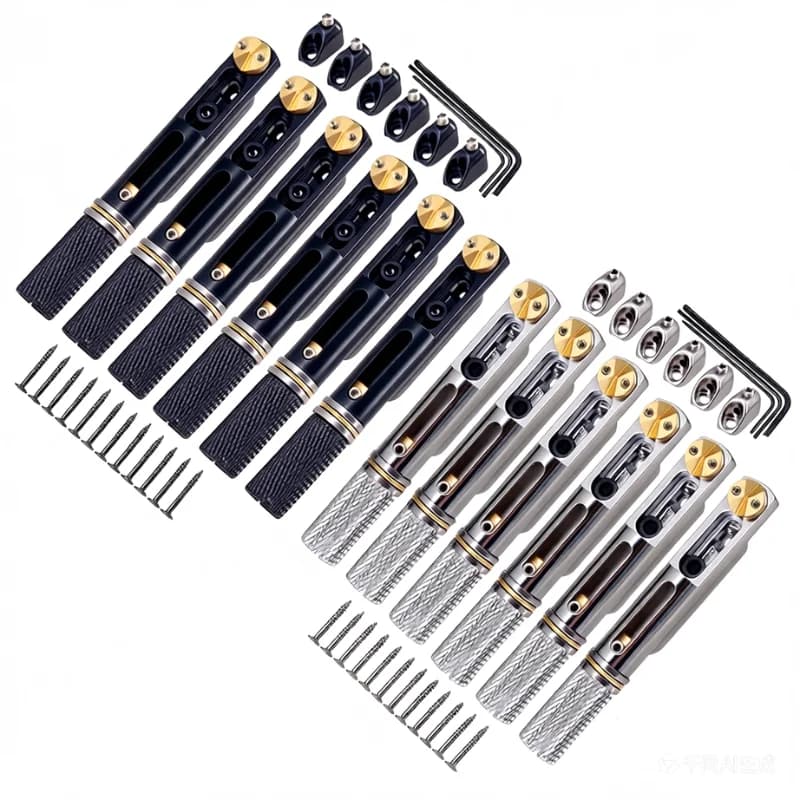 6 Pezzi Ponte per Chitarra Headless Singolo per Chitarra Elettrica a 6 Corde, Ponti Fissi in Ottone