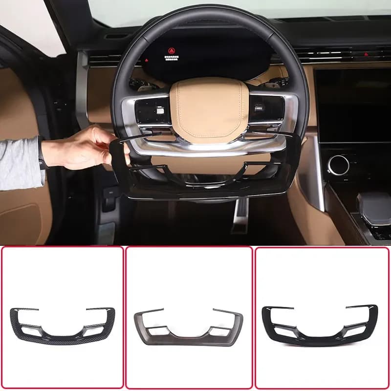 Per il 2023 + Land Rover Range Rover Vogue L460 ABS In Fibra di Carbonio Car Styling Volante Cornice Decorativa Copertura Accessori Auto