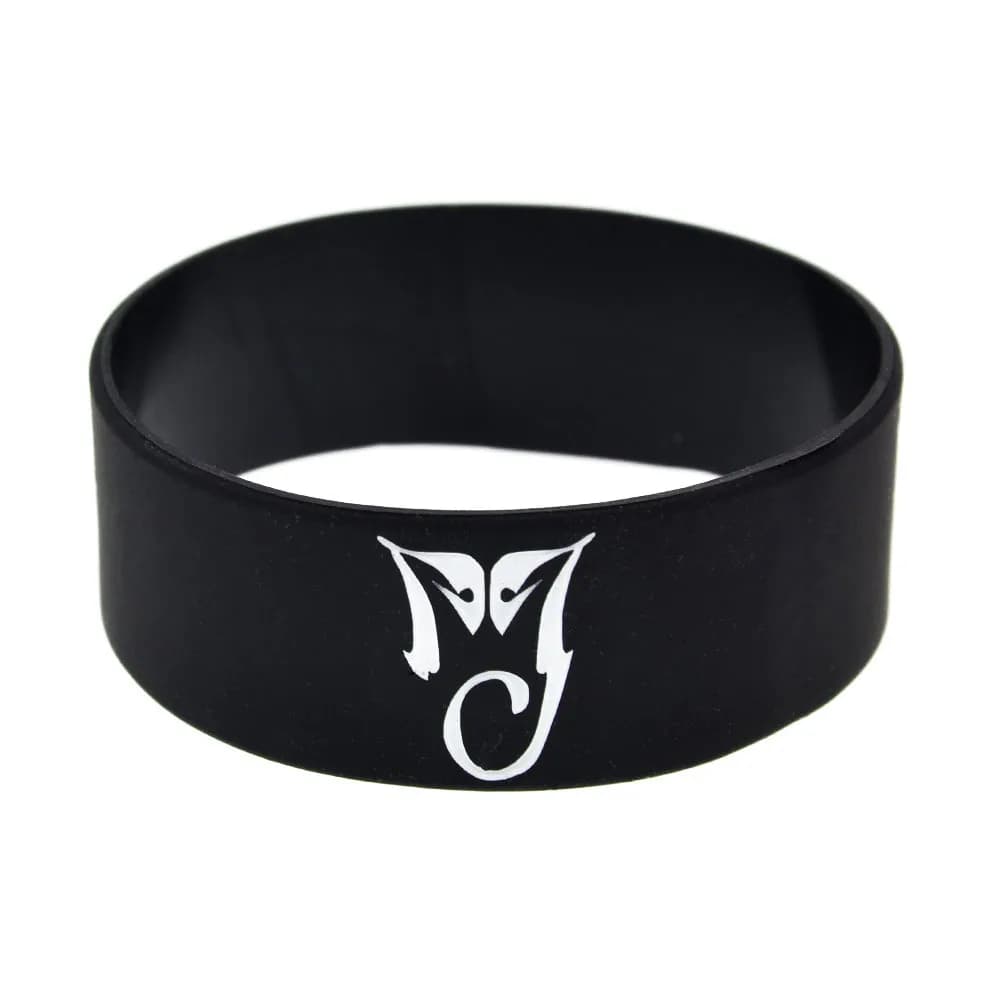 Trendy Michael Jackson Silicone Wristband, 1" Wide Fashion Bracelet for Fans & Gift Giving