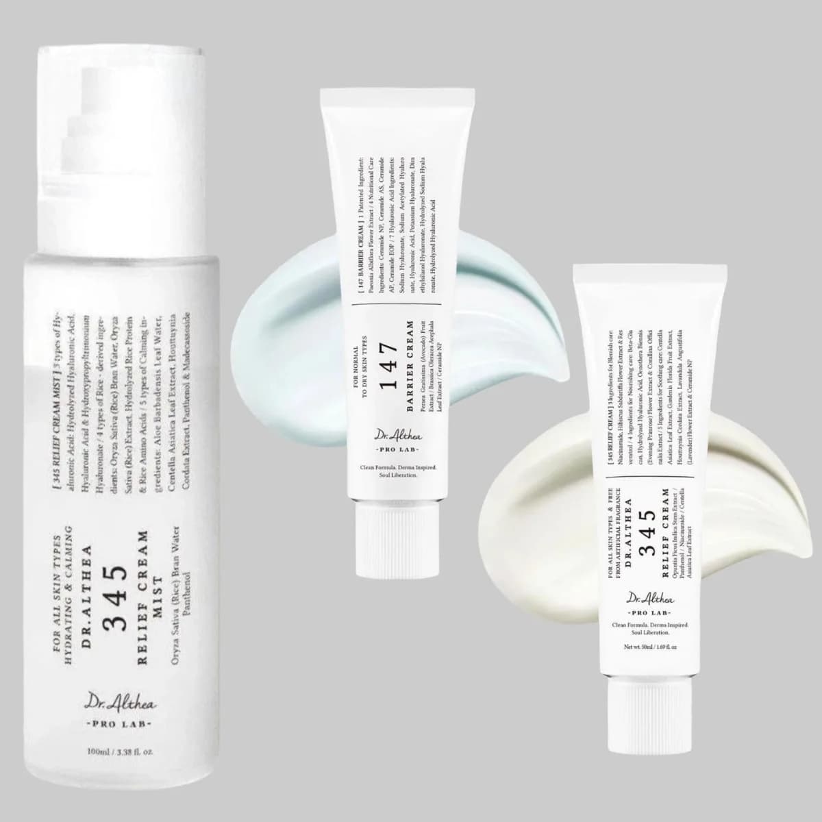 Dr. Althea 147 Cream Reparator Barriera Cutanea Viso, Cream Lenitiva 345, Spray Essence Illuminating to Vitamin C, Skincare Korean Original