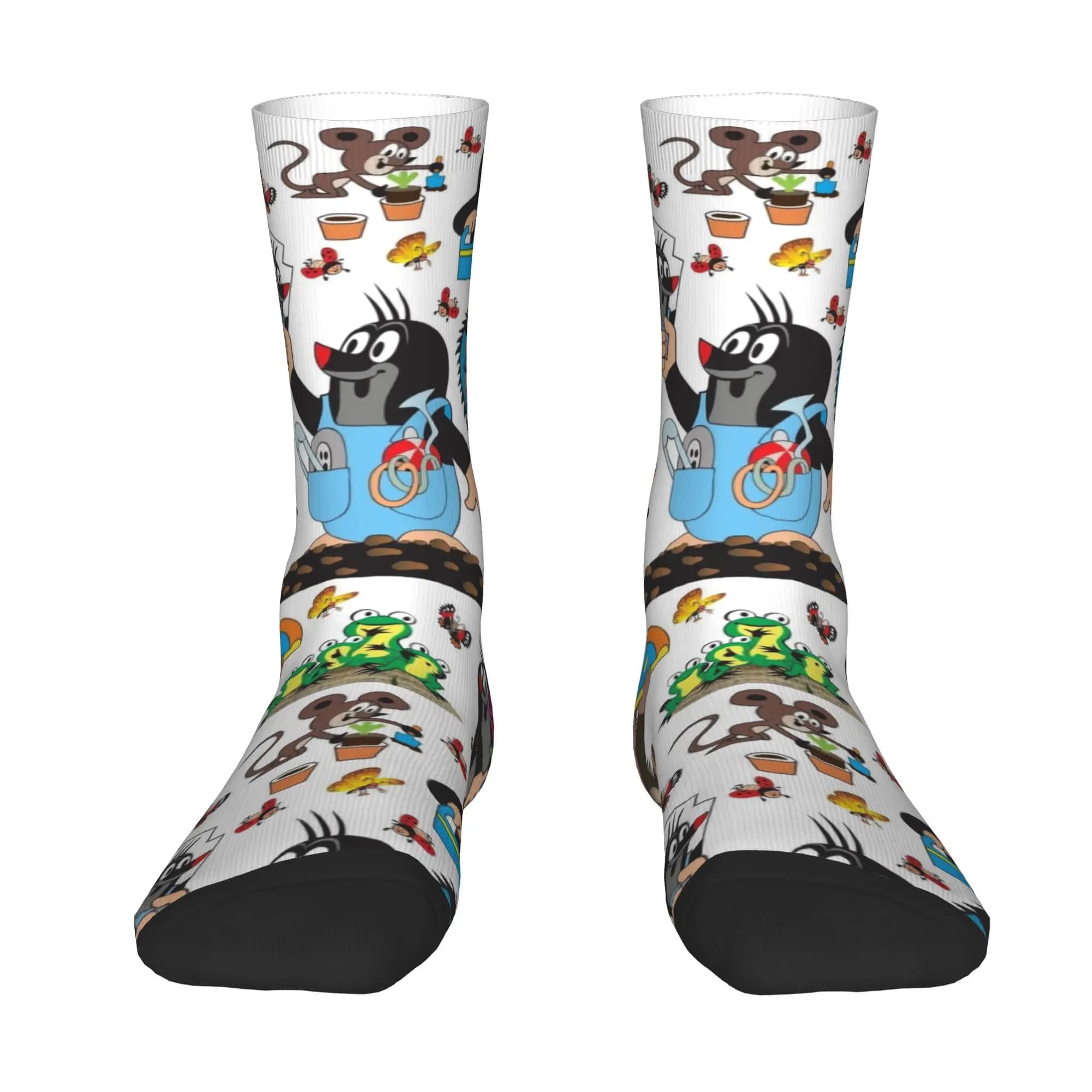 Custom Cute Printing Funny Cartoon Krtek Socks for Men Women Stretch Summer Autumn Winter Crew Socks