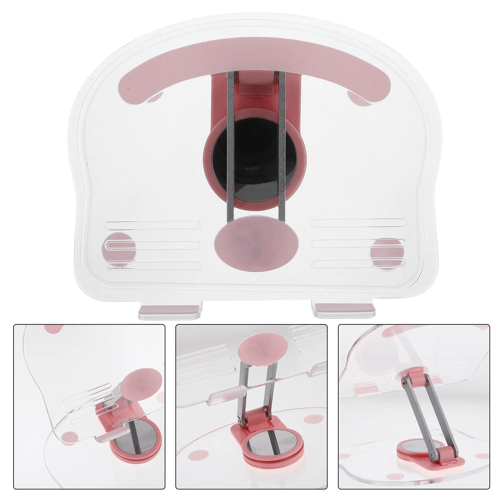 Supporto per tablet pieghevole in acrilico, supporto da scrivania regolabile con rotazione a 360 gradi per disegno, registrazione video, ufficio, portatile, trasparente