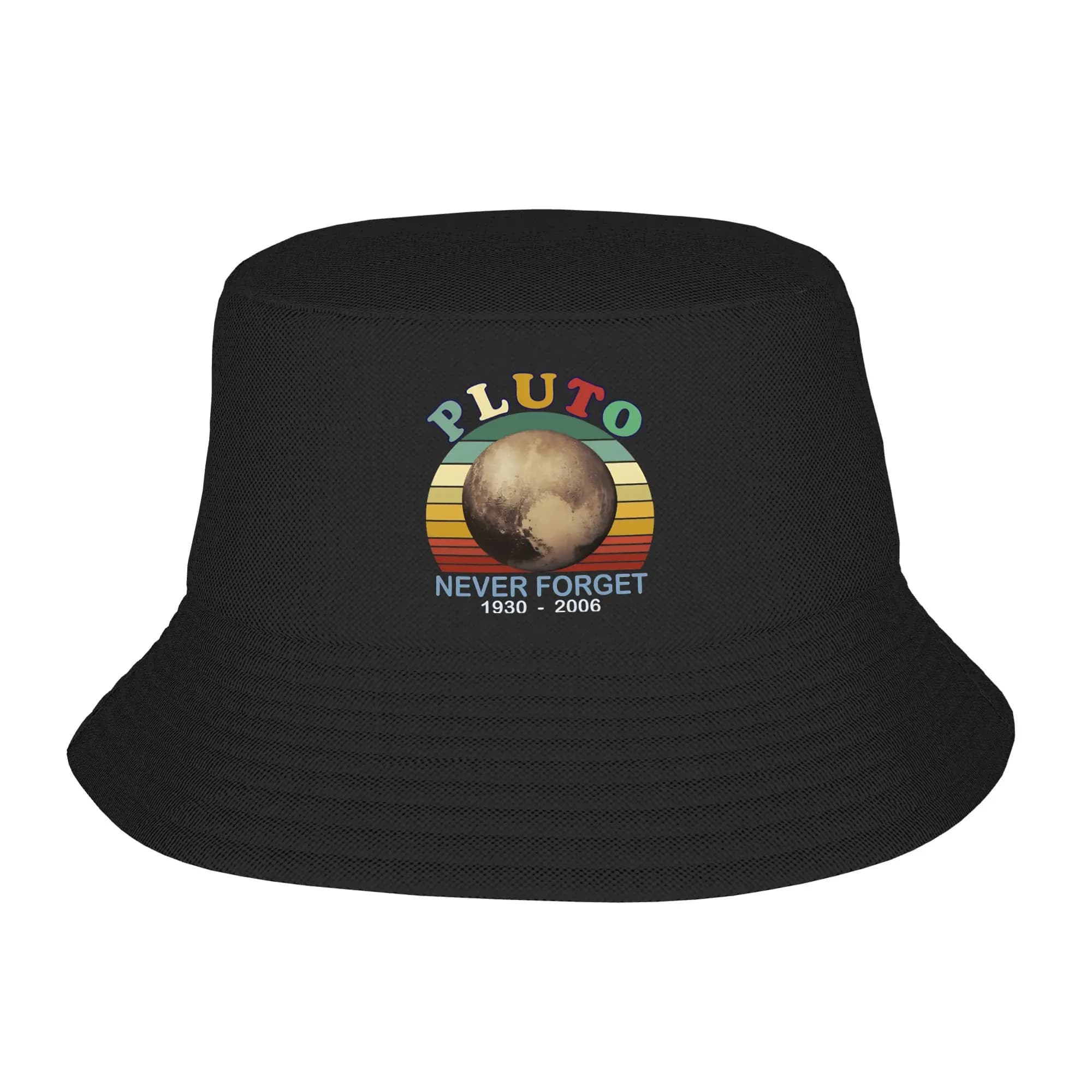 Pluto Never Forget 1930 - 2006 20th anniversary Bucket Hats for Women Men Travel Sun Hats for Vacation Caps
