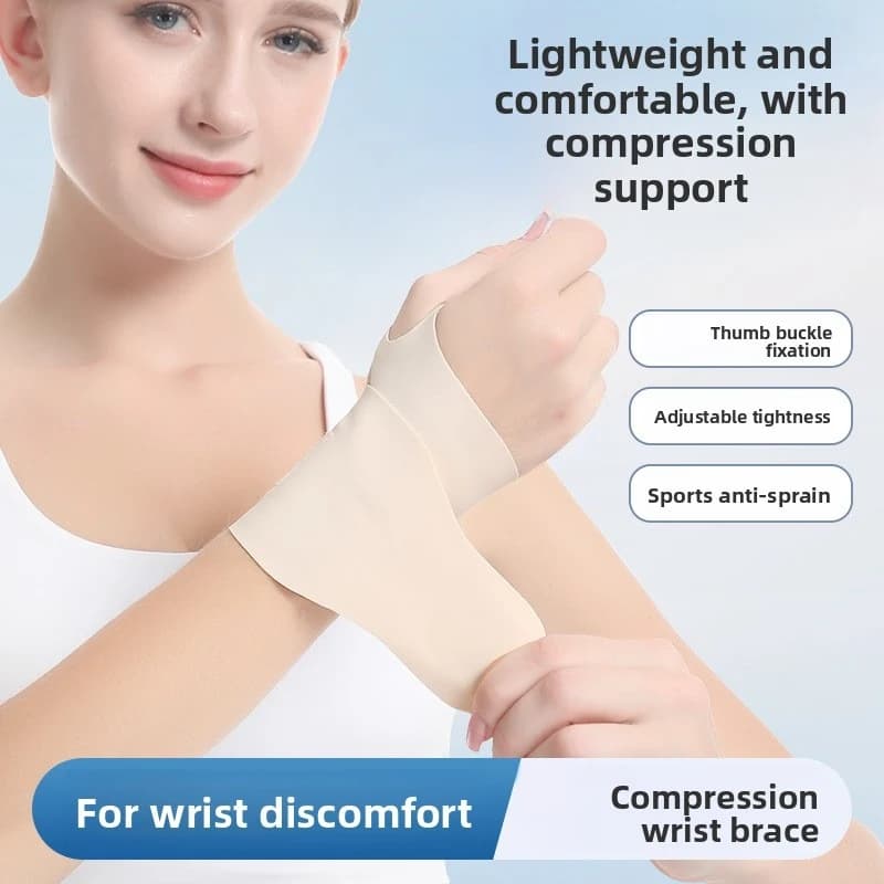 1 Pezzo Fascia Elastica per Polso, Supporto Compressivo Sottile per Polso, Badminton, Tennis, Protezione per Pollice e Palmo