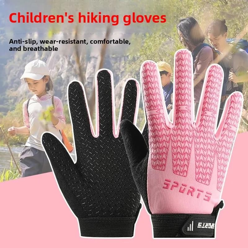 Children's Climbing Gloves Thin Sport Breathable Absorbent Mountain Bike Riding Fitness Gym Full Finger Protection Gloves
