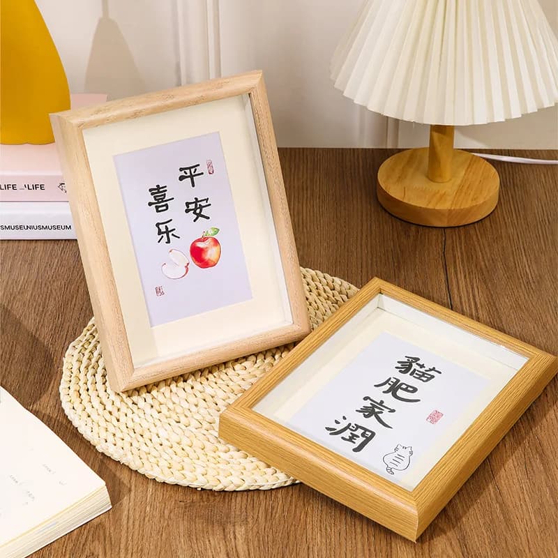Wooden Hollow out Acrylic Picture Frame Stand 5x6 7x8 10 Inch A4 Dried Flower Light Painting Stick Word Art Decorative Display