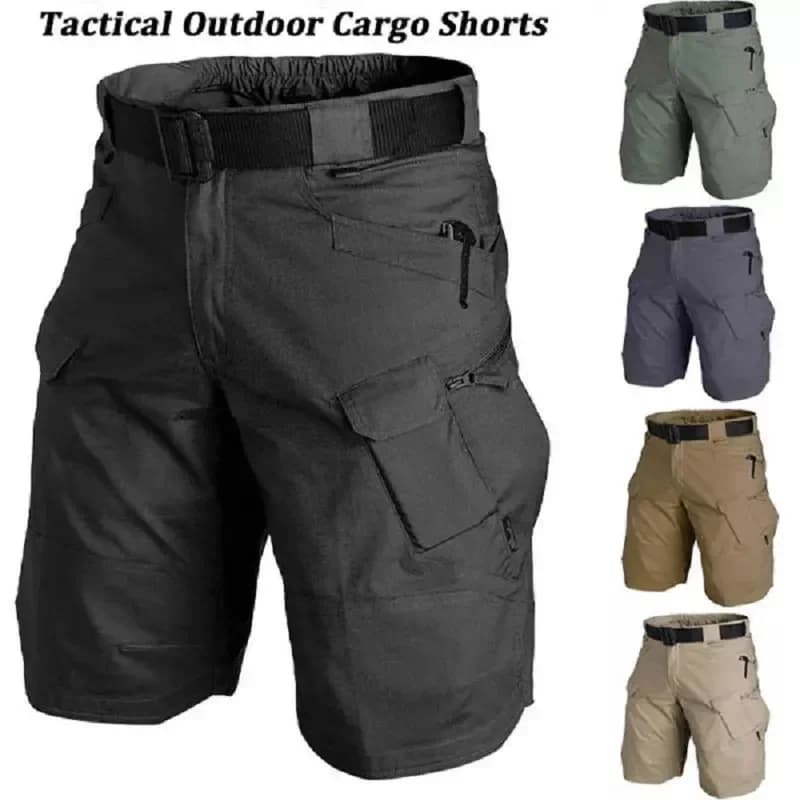 Pantaloncini Cargo tattici estivi da esterno per uomo-pantaloncini urbani impermeabili, multitasche, taglie forti da trekking e da campeggio