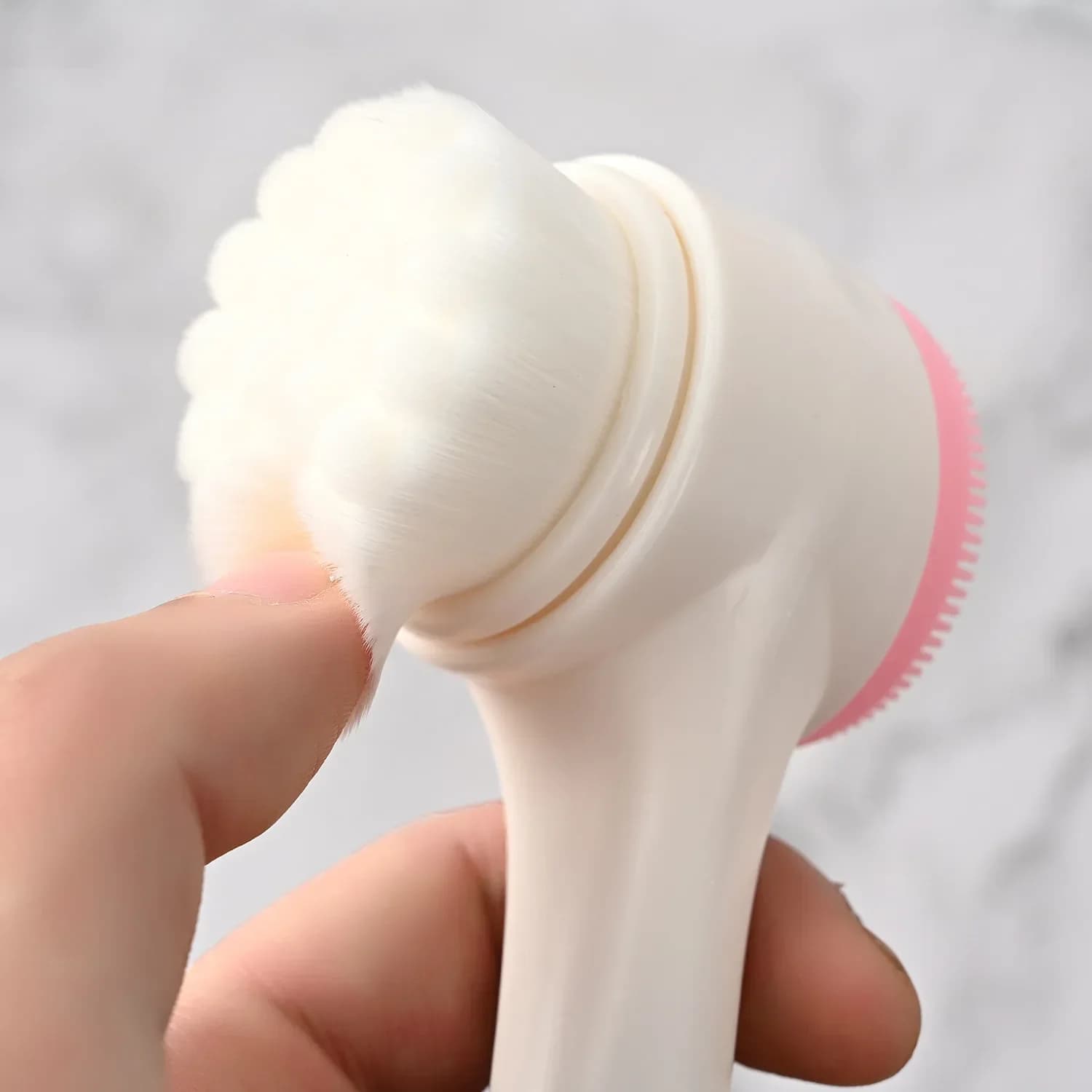 Spazzola per la pulizia del viso in Silicone massaggio manuale spazzola per la pulizia del viso setole morbide spazzole per il viso in Silicone 3D a doppia faccia
