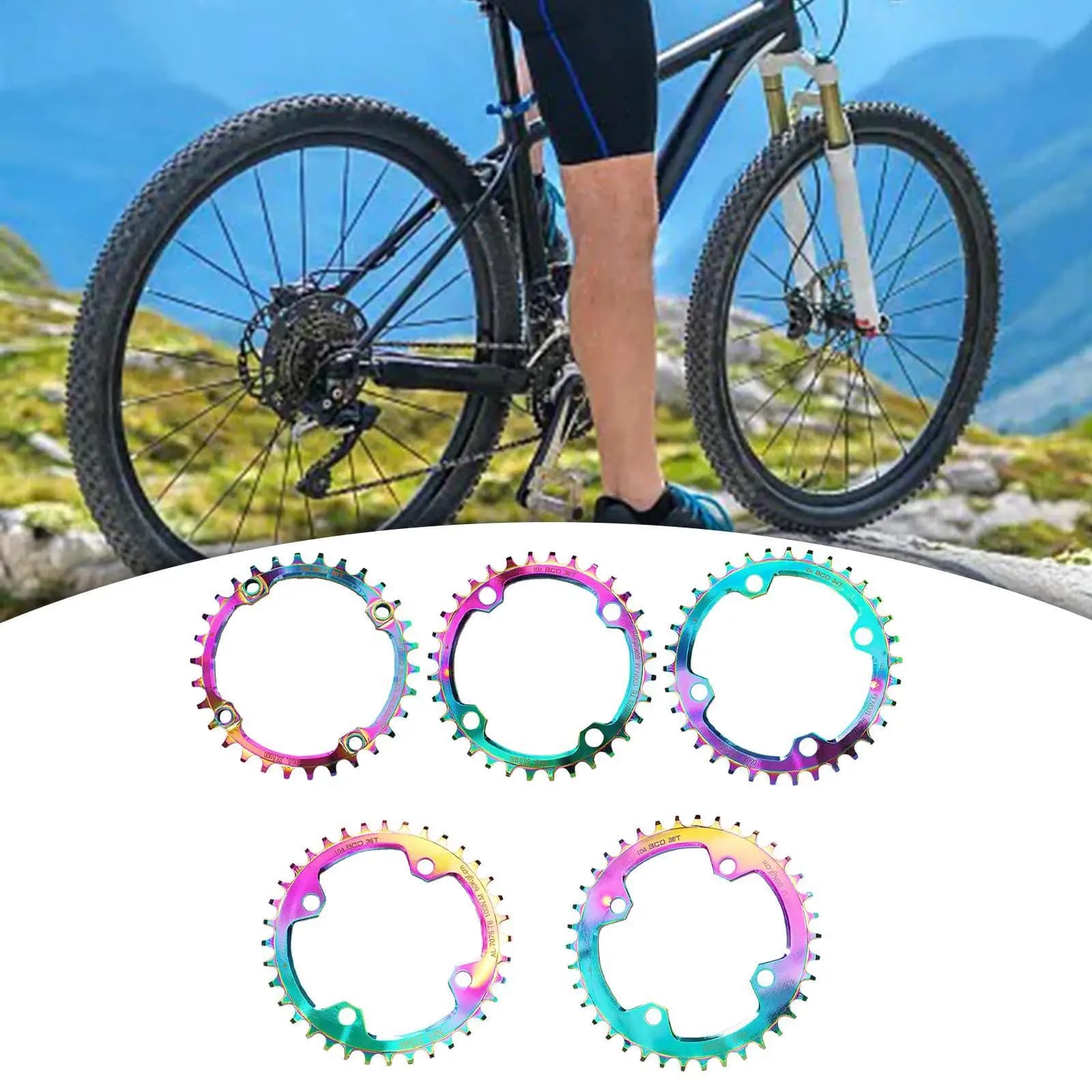 Corona per bicicletta Corona singola Parti rotonde in lega di alluminio Corona per bicicletta