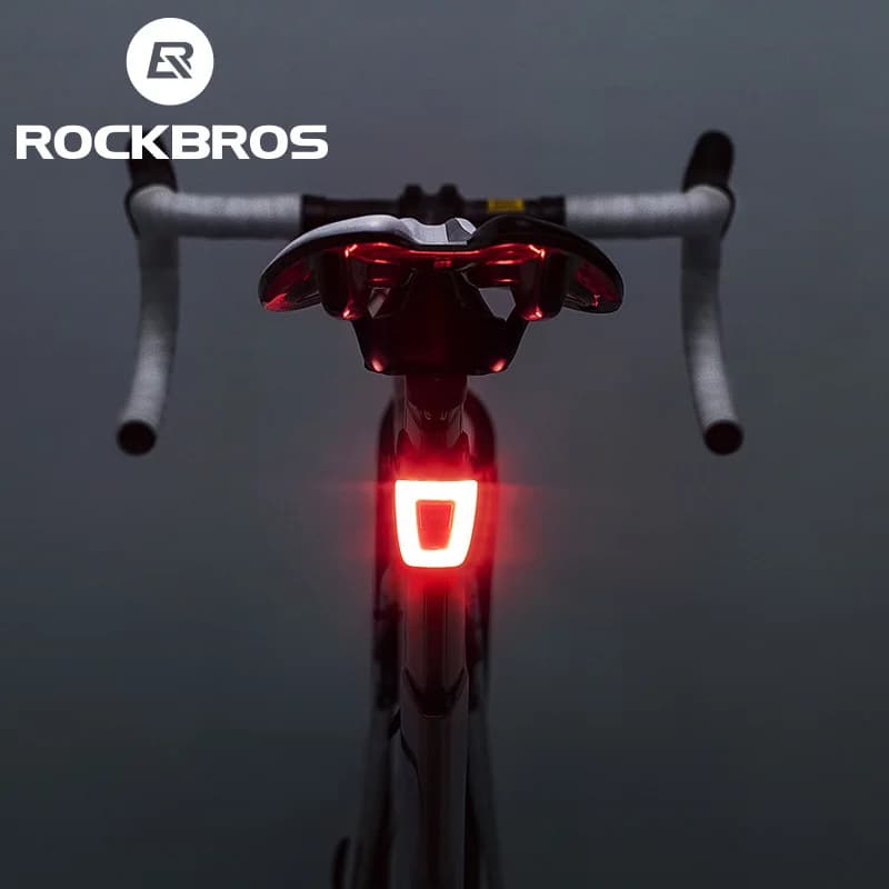 ROCKBROS Bike Light Waterproof Bike Helmet Bike Backlight Bicycle Lens USB Rechargeable Security Night Riding Light Back