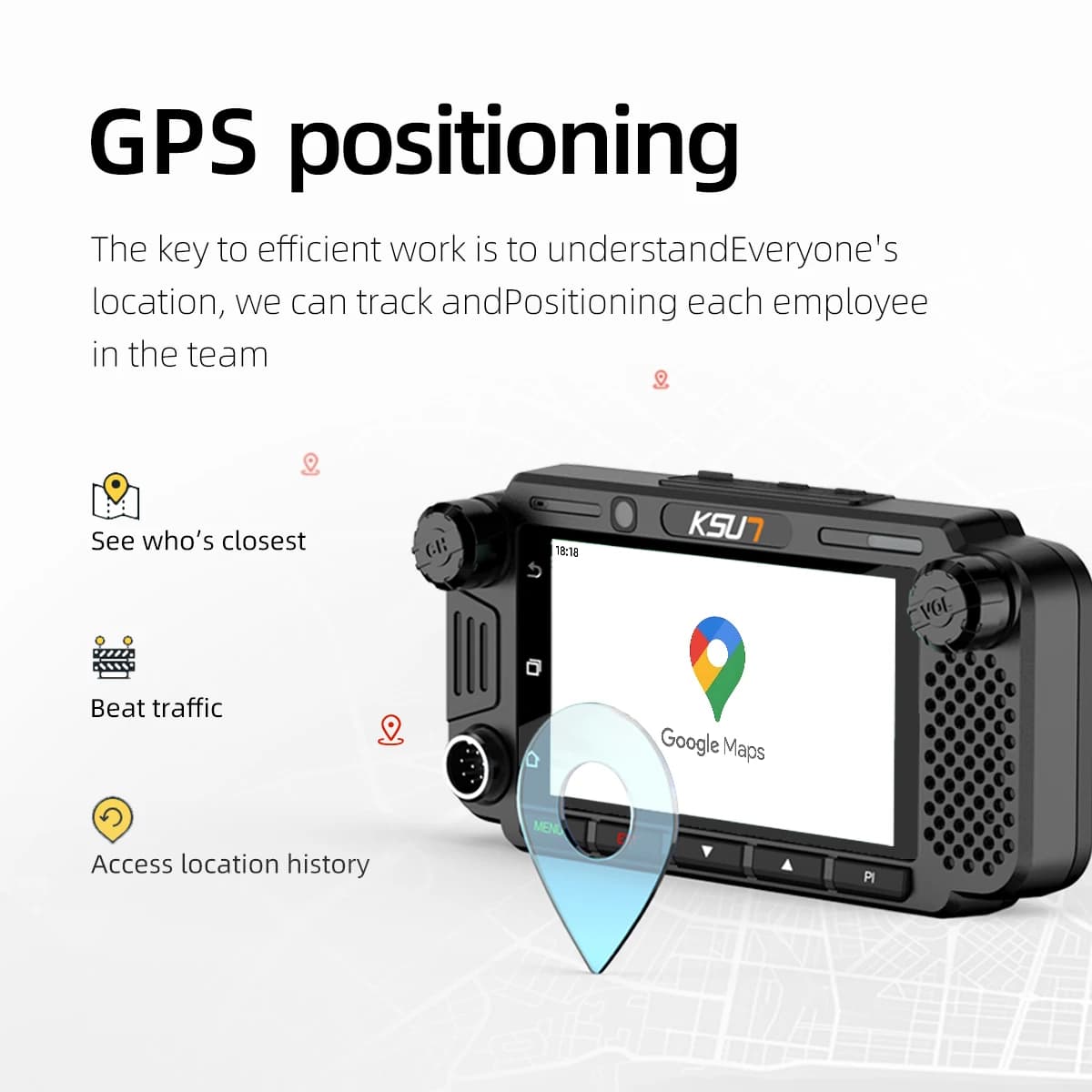 KSUN ZL58 Stazione visiva per veicoli Doppia fotocamera Touch-screen 4G POC Walkie Talkie NFC Autoradio compatibile con l'APP ZELLO