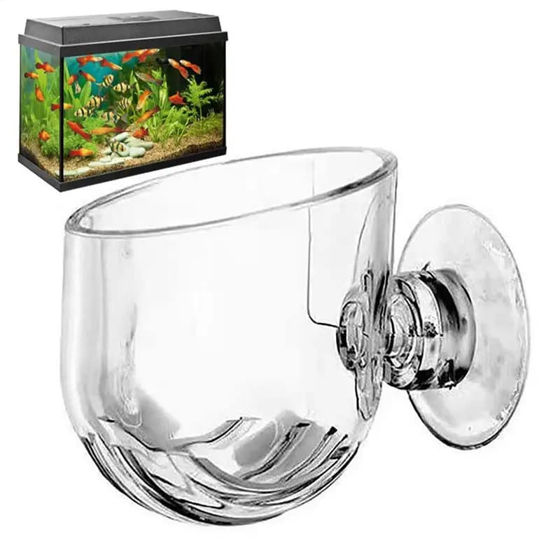 Acrylic Aquatic Plant Cups Aquarium Fish Tank Glass Plant Pot With Suction Holder Feeding Container Stand For Aquarium Lanscape