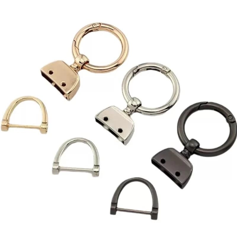 Metal Pendants Keychains DIY Horseshoe Buckles Hardware Key Chain Ring Batch Accessories Whole sale Bulk Factory