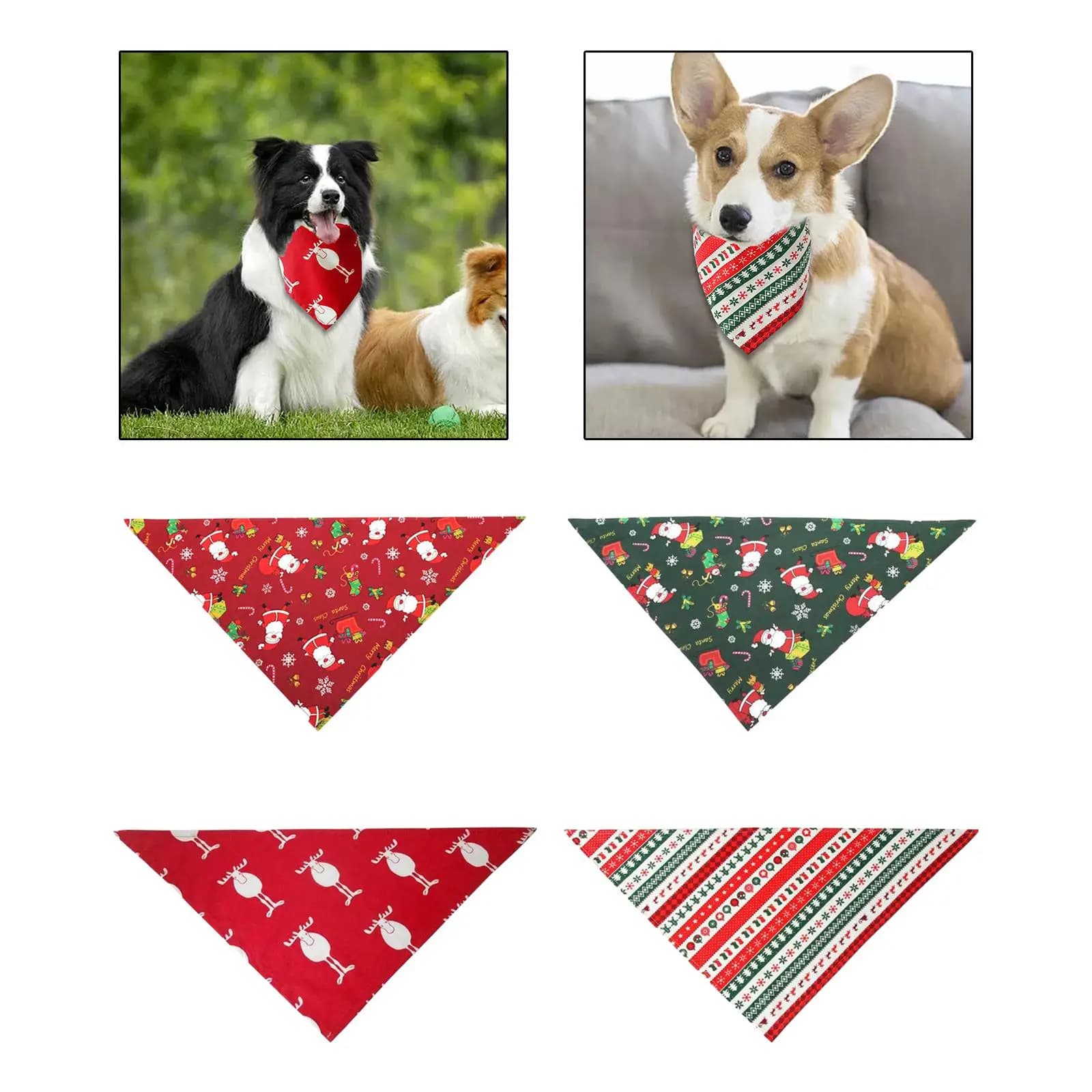 Bandana Natalizia per Cani, Foulard Lavabile per Uso Quotidiano, Nastro per Capelli, Sciarpa per Animali Domestici per Feste di Natale, Ringraziamento, Matrimoni, Capodanno