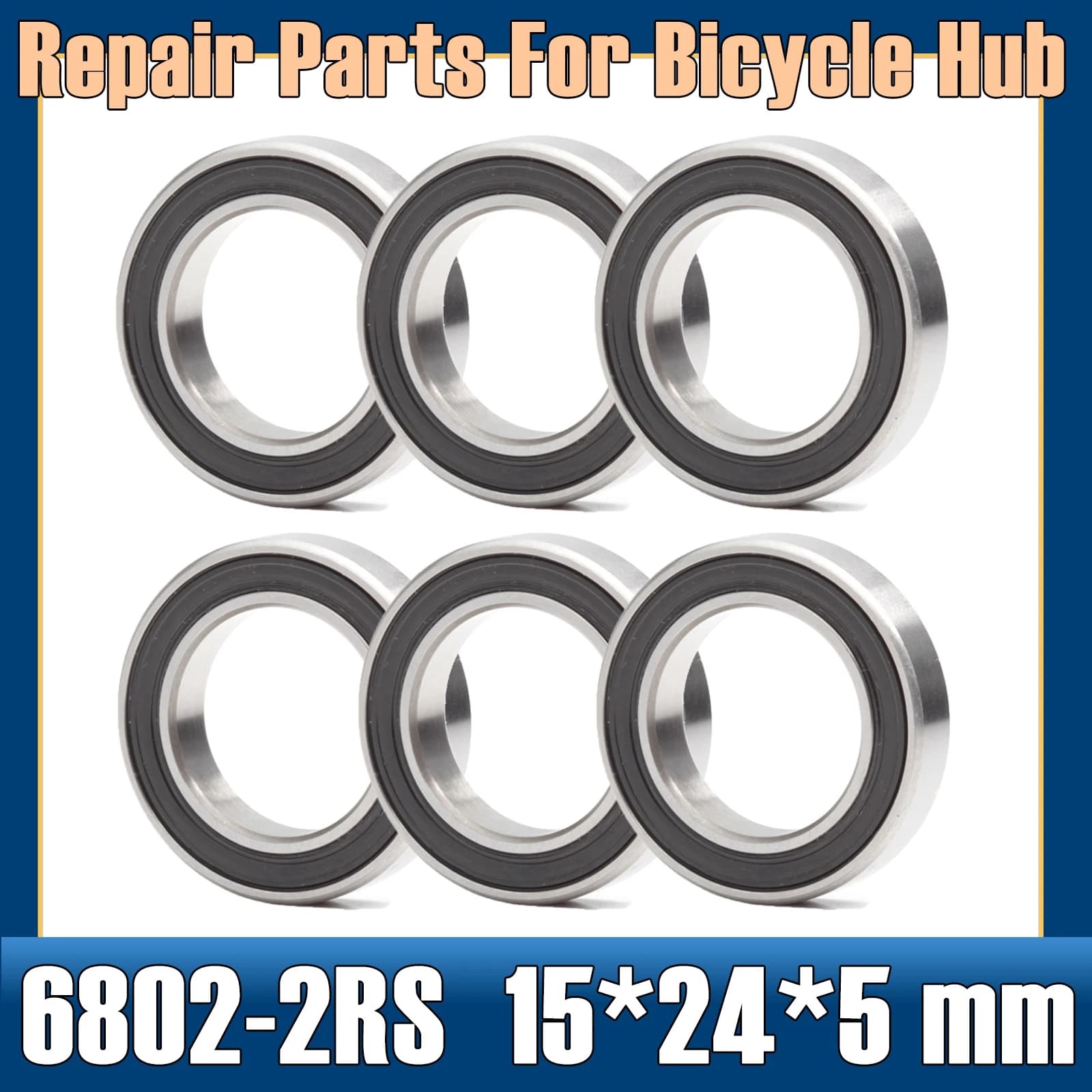 6802-2RS Cuscinetto 15*24*5mm ABEC-5 15 24 5 6802RS Cuscinetti Per Mozzo Della Bicicletta Mozzi Anteriori Posteriori ruota